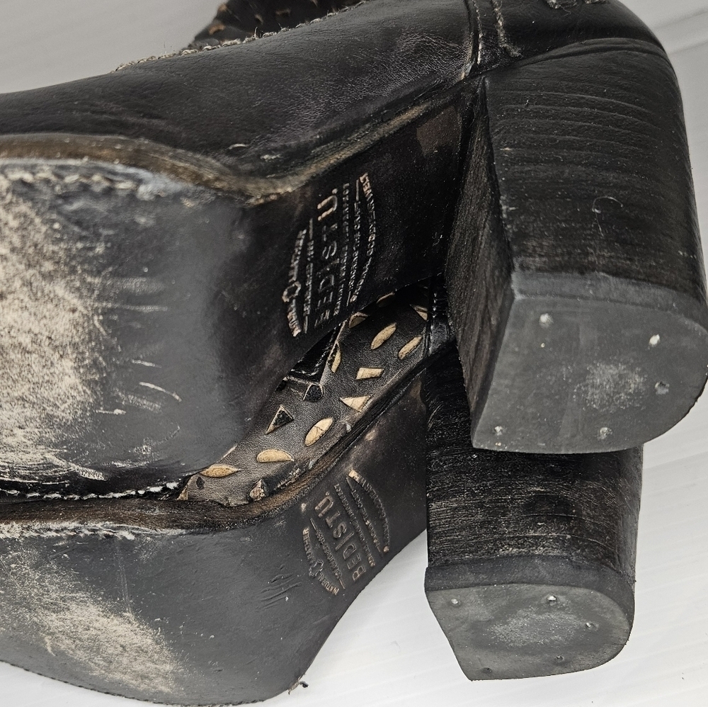 Bed|Stu Irma Ankle Boots – Graphito Rustic Brown Chocolate Leather Size 7 - Picture 9 of 11